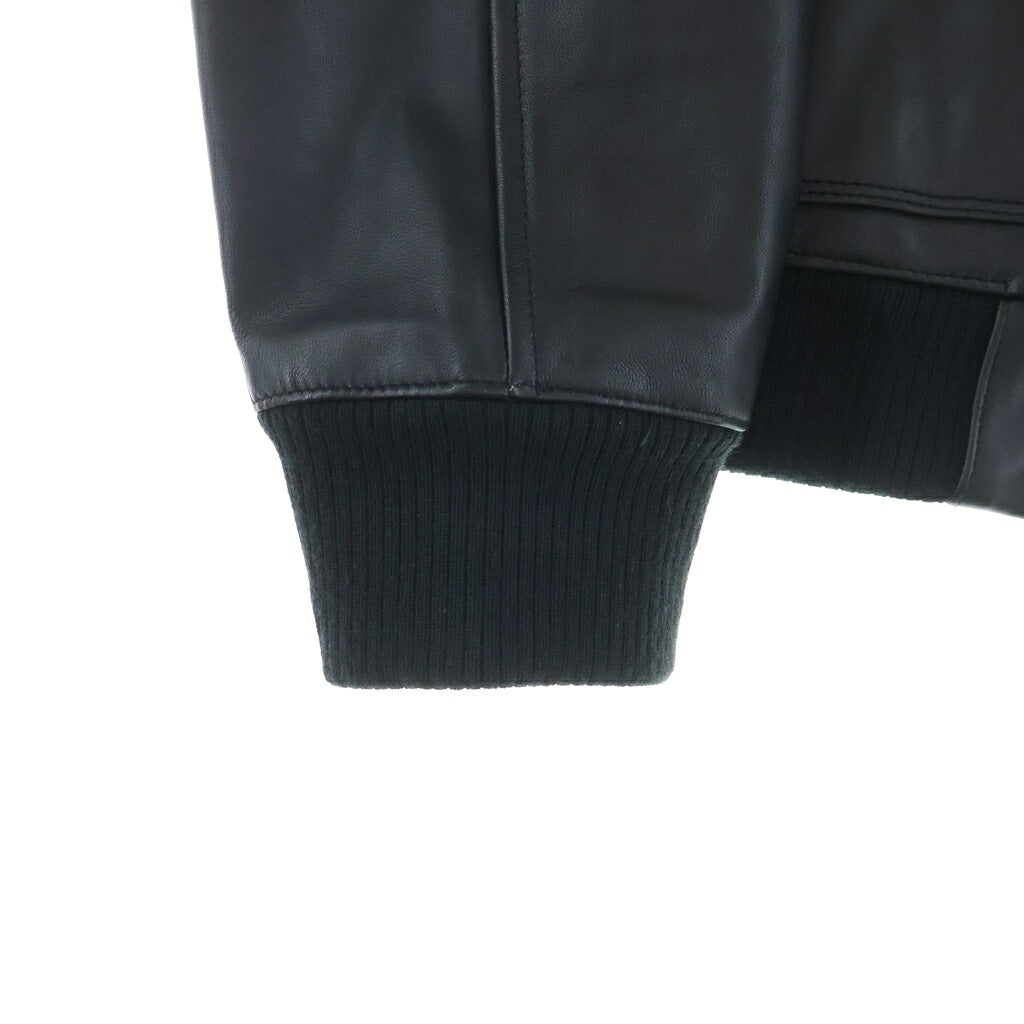 SCHOTT(ショット) 24AW LEATHER FULLZIP PARKA ラムレザーフルジップパーカー 782-3950080 ブラック