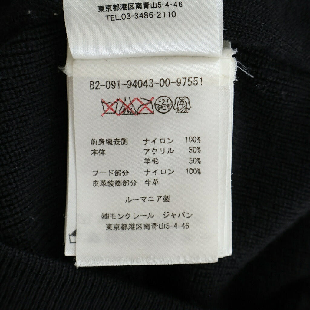 MONCLER(モンクレール) Nylon knit zip hoodie ナイロンニット ジップパーカー B20919404300 97551 ブラック