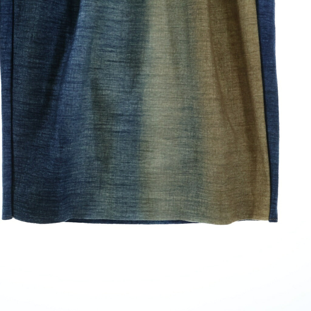SHINYA KOZUKA(シンヤコズカ) 26AW Home Baggy 1/60 HIGH GAUGE WOOL TWILL グラデーション ワイドバギーパンツ フランネル ブルー