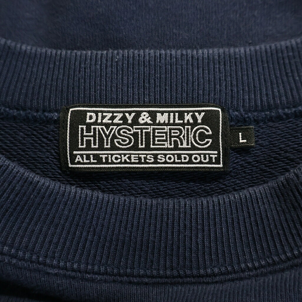 HYSTERIC GLAMOUR(ヒステリックグラマー) 23AW GIRLS CLUB ロゴプリント クルーネックスウェットトレーナー ネイビー 02233CS11