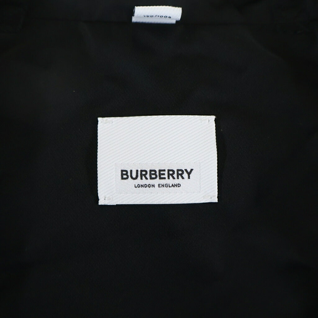 BURBERRY(バーバリー) ロゴラバーワッペン オーバーサイズ ジップアップ フーデッド ナイロンコート ブラック 8040675