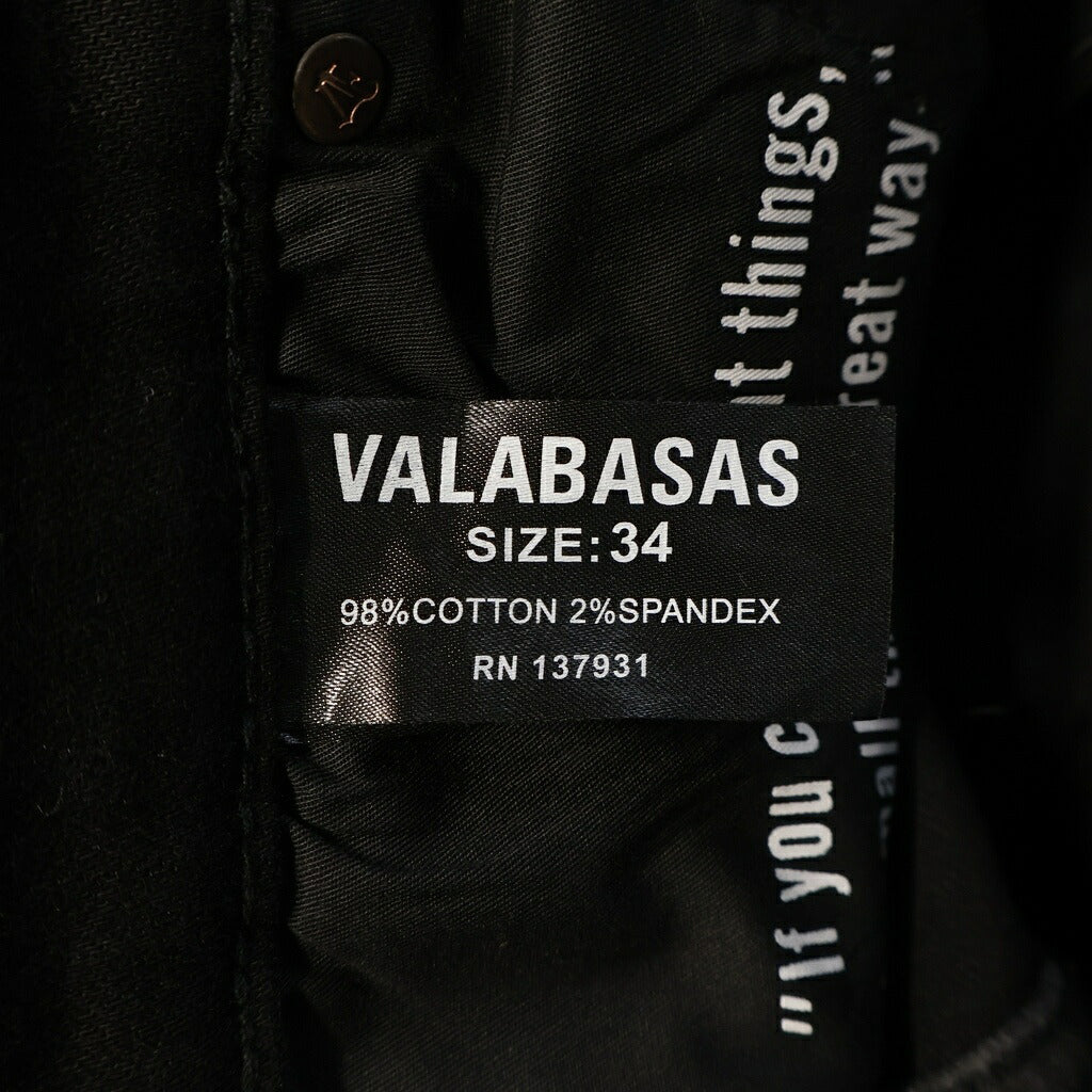 VALABASAS(ヴァラバサス) ダメージ加工 スキニーパンツ ブラック