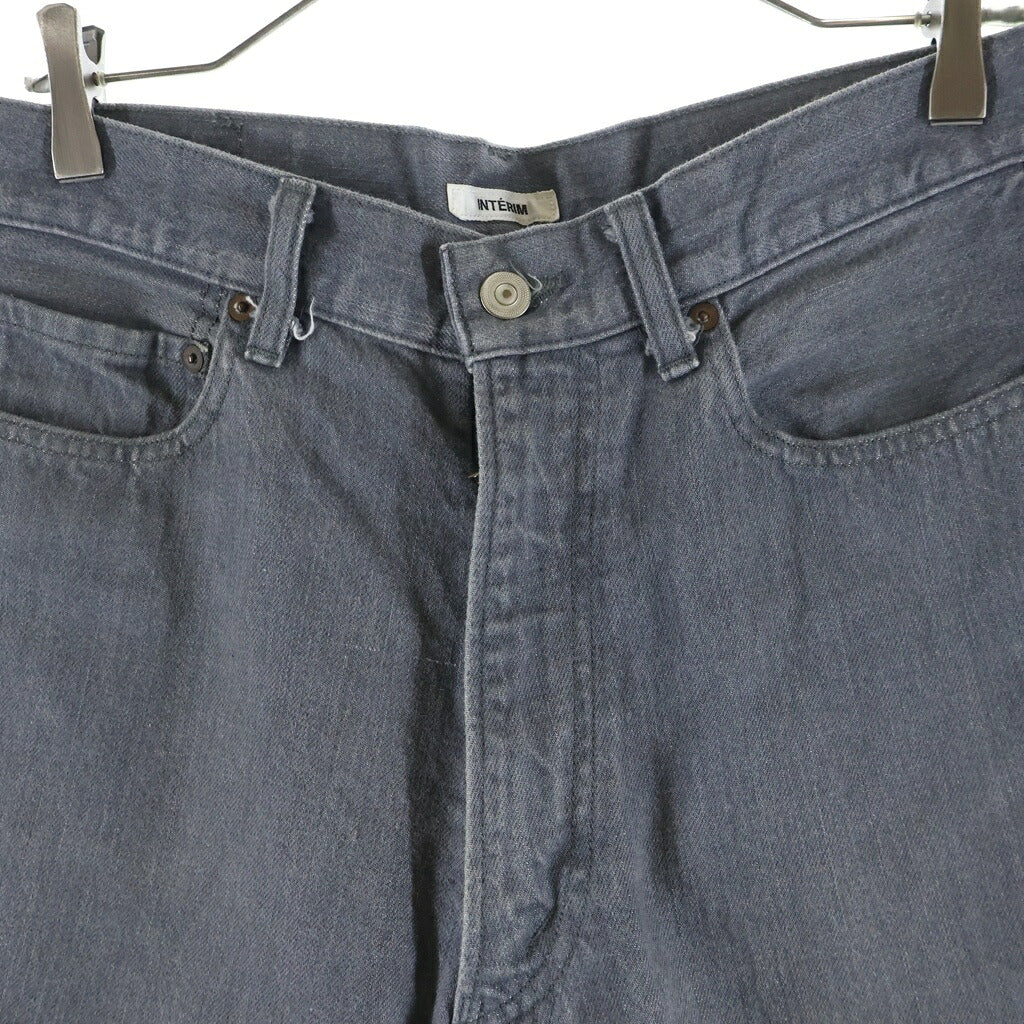 INTERIM(インテリム) VINTAGE FADE LIGHT DENIM MIL BAGGY TROUSER IT25S089 5P ワイドデニム グレー