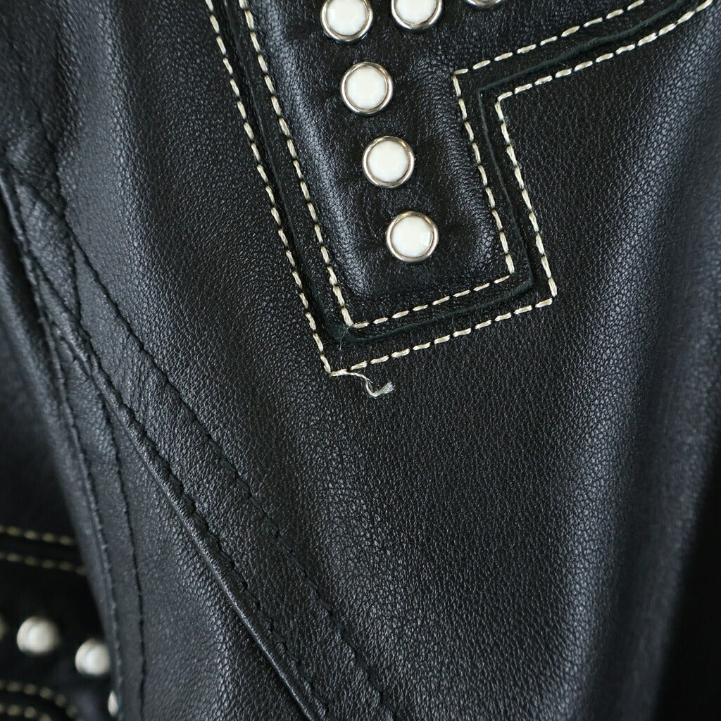 SUPREME(シュプリーム) 18SS Studded Arc Logo Leather Jacket スタッズ ロゴ レザージャケット ブラック