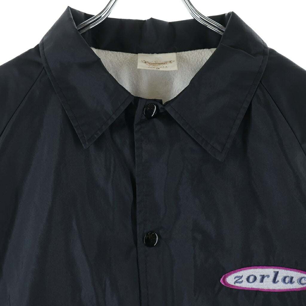 VINTAGE(ヴィンテージ) 90s ZORLAC USA製 胸オーバルロゴ バックロゴ コーチジャケット ブラック