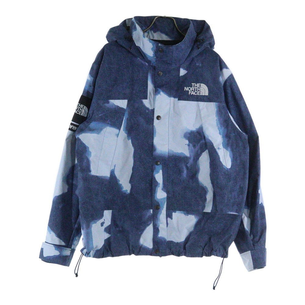 SUPREME(シュプリーム) 21AW × THE NORTH FACE Bleached Denim Print Mountain Jacket NP52100I ブリーチデニムプリントマウンテンジャケット ブルー