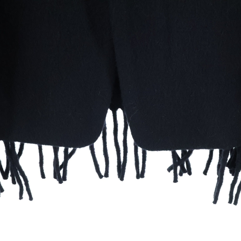 BED J.W. FORD(ベッドフォード) 23AW Lapel-less Jacket フリンジ ウール テーラードジャケット ブラック 23AW-B-JK01