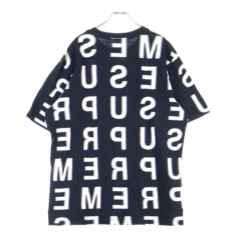 SUPREME(シュプリーム) 21SS Intarsia S/S Top スペルアウト クルーネック コットン 半袖Tシャツ カットソー ブラック