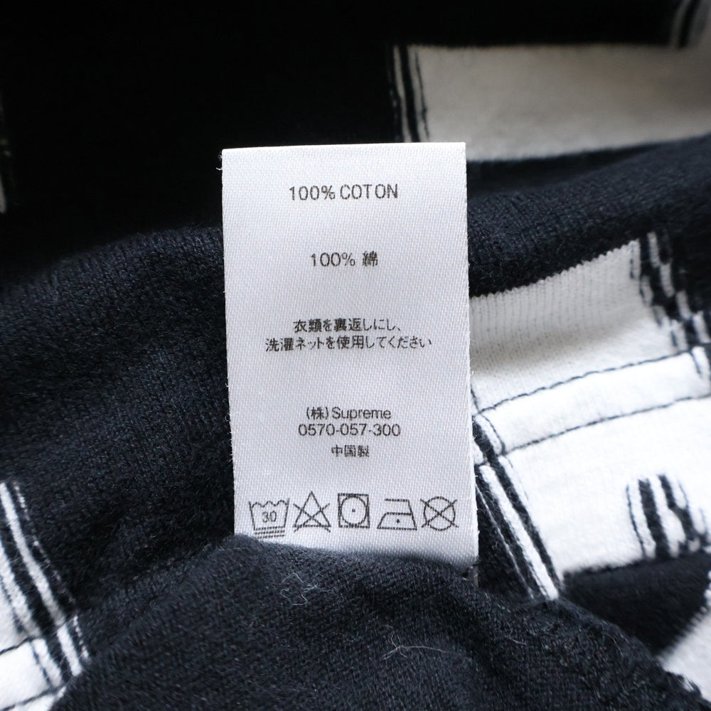 SUPREME(シュプリーム) 21SS Intarsia S/S Top スペルアウト クルーネック コットン 半袖Tシャツ カットソー ブラック