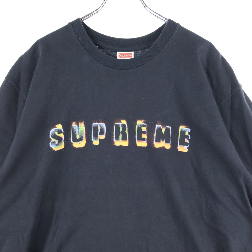 SUPREME(シュプリーム) 23AW Stencil Tee ステンシルロゴ クルーネック コットン 半袖Tシャツ カットソー ブラック