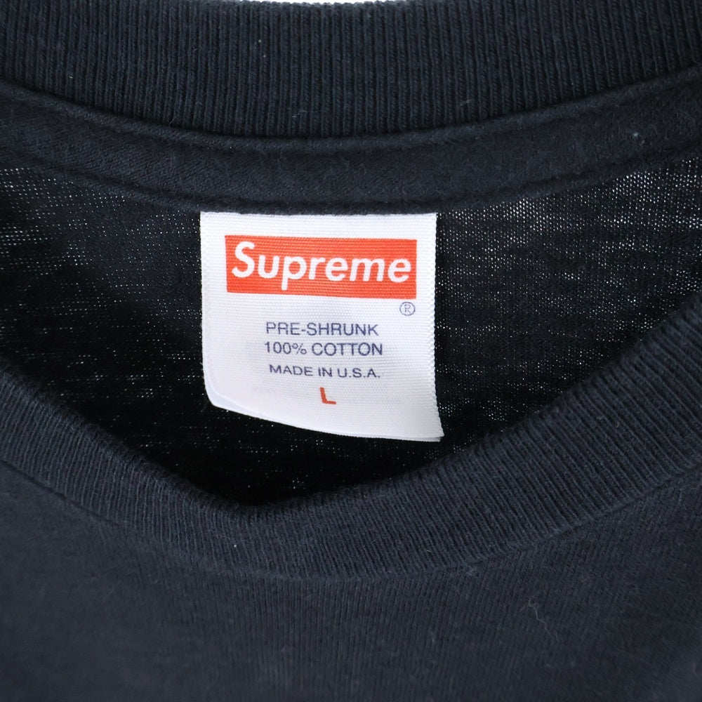 SUPREME(シュプリーム) 23AW Stencil Tee ステンシルロゴ クルーネック コットン 半袖Tシャツ カットソー ブラック