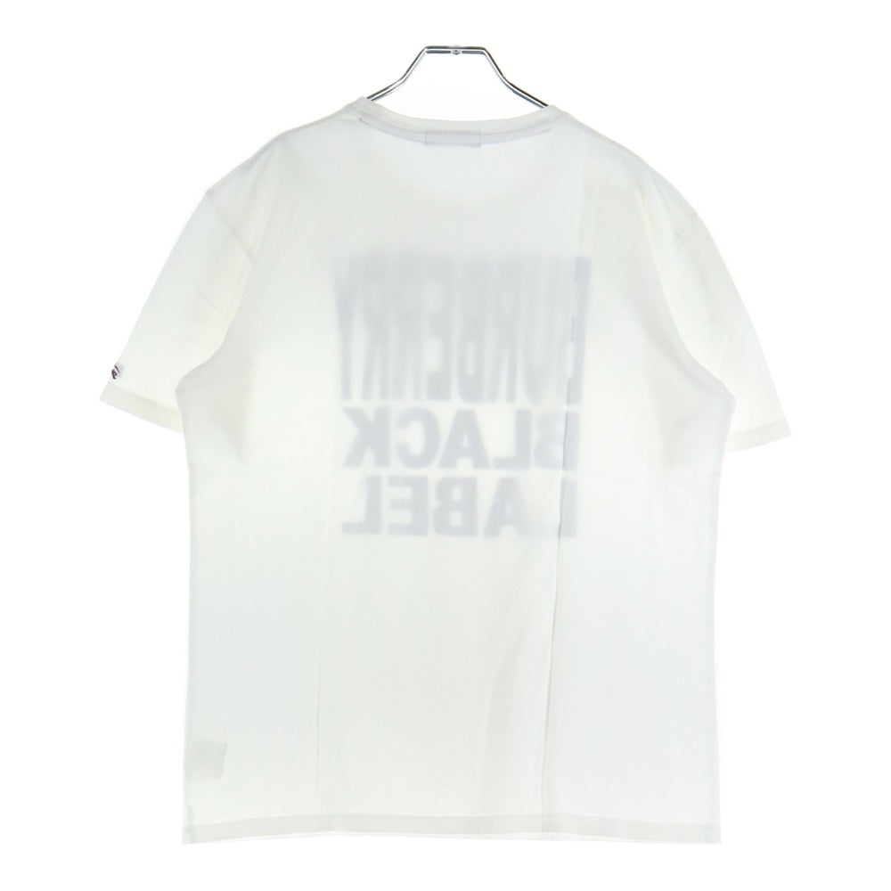 BURBERRY BLACK LABEL(バーバリー ブラックレーベル) ロゴプリント クルーネック コットン 半袖Tシャツ カットソー ホワイト