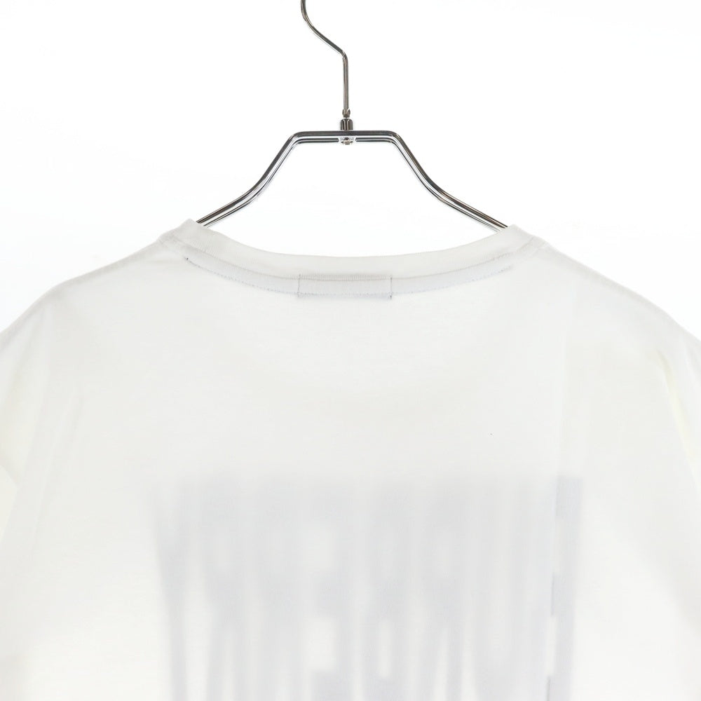 BURBERRY BLACK LABEL(バーバリー ブラックレーベル) ロゴプリント クルーネック コットン 半袖Tシャツ カットソー ホワイト