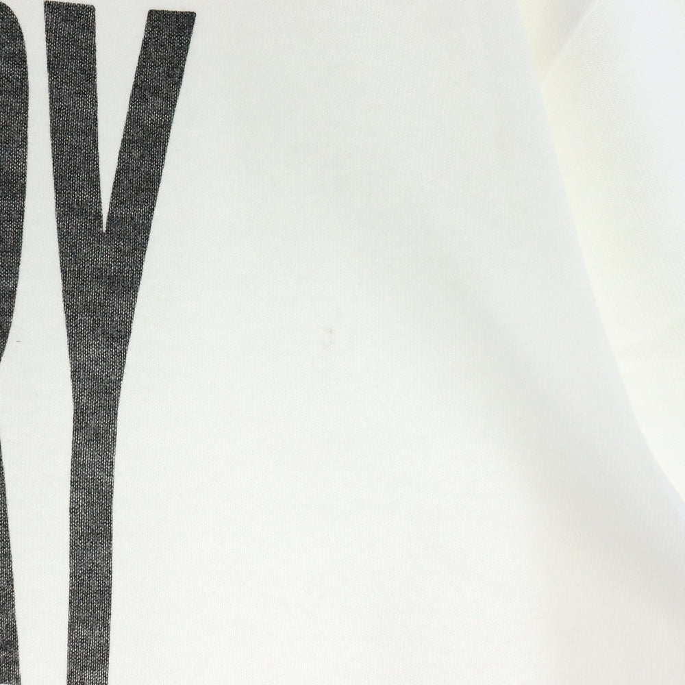 BURBERRY BLACK LABEL(バーバリー ブラックレーベル) ロゴプリント クルーネック コットン 半袖Tシャツ カットソー ホワイト