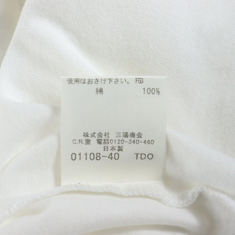 BURBERRY BLACK LABEL(バーバリー ブラックレーベル) ロゴプリント クルーネック コットン 半袖Tシャツ カットソー ホワイト