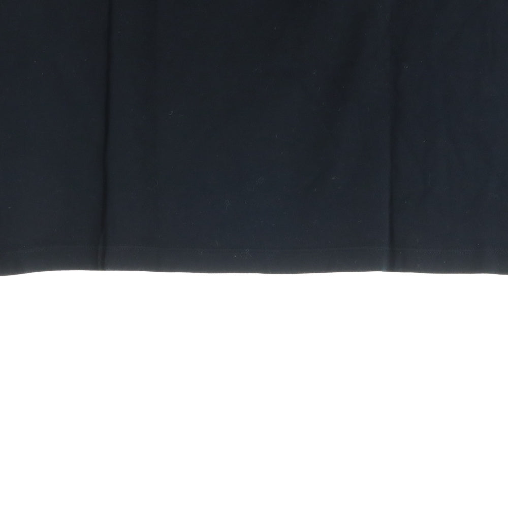 BURBERRY BLACK LABEL(バーバリー ブラックレーベル) ロゴ刺繍 Vネック 半袖Tシャツ カットソー ブラック