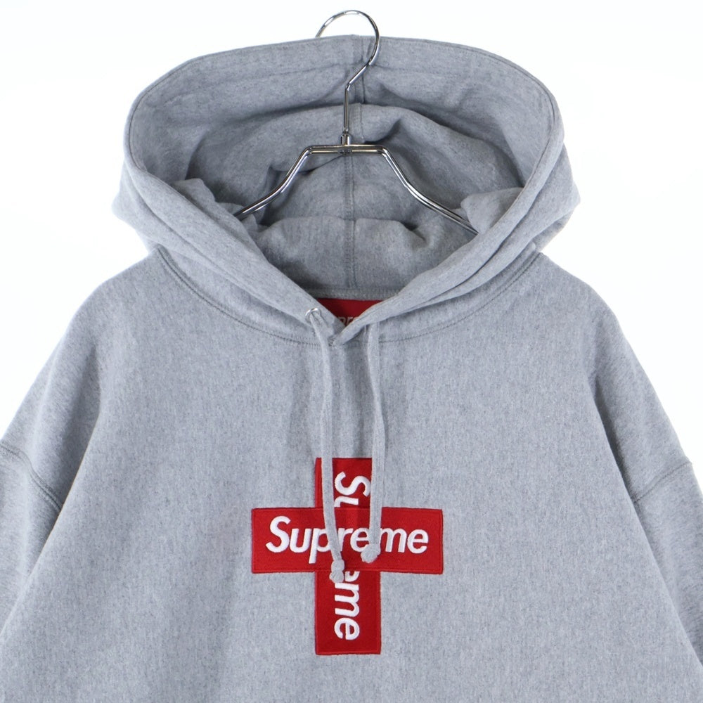 SUPREME(シュプリーム) 20AW Cross Box Logo Hooded Sweatshirt クロス ボックス ロゴ フーデッド スウェットシャツ プルオーバーパーカー グレー/レッド