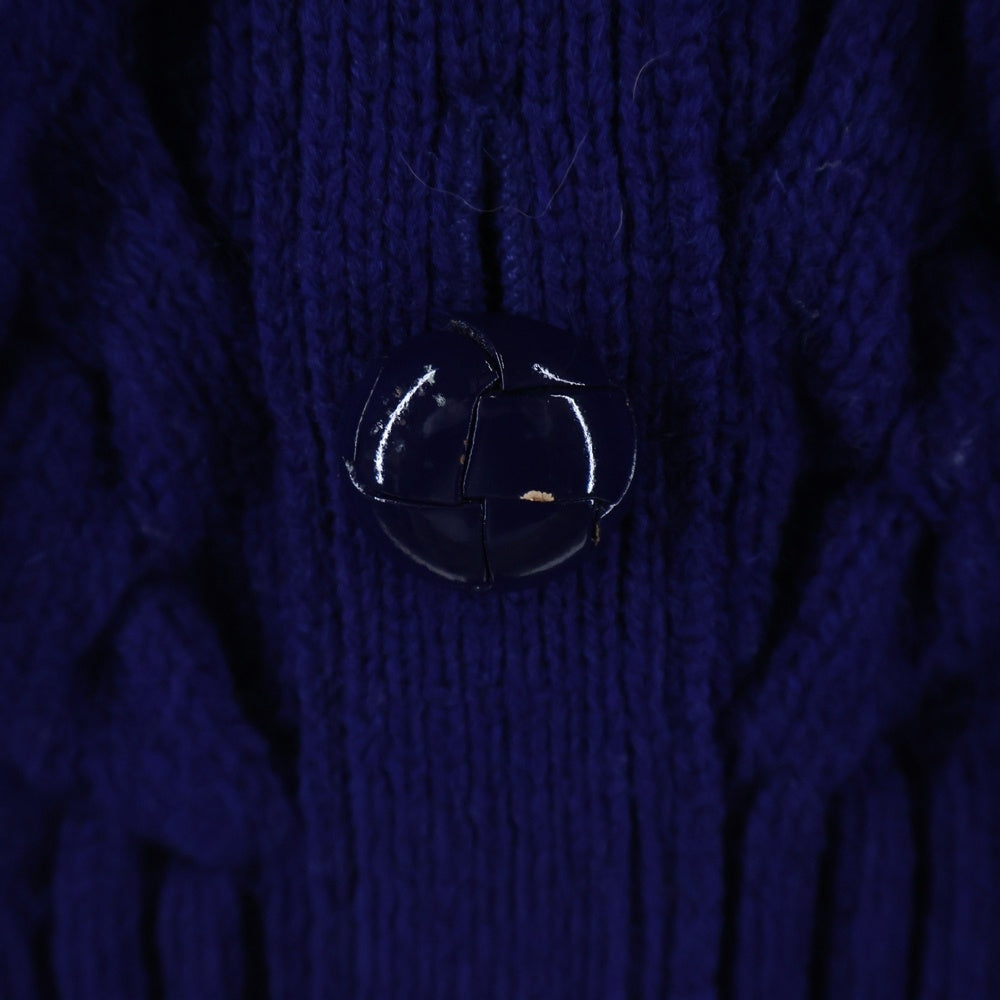 Sacai(サカイ) 14AW 異素材切替 ウール ケーブルニットカーディガン グリーン/ネイビー 14-00667M