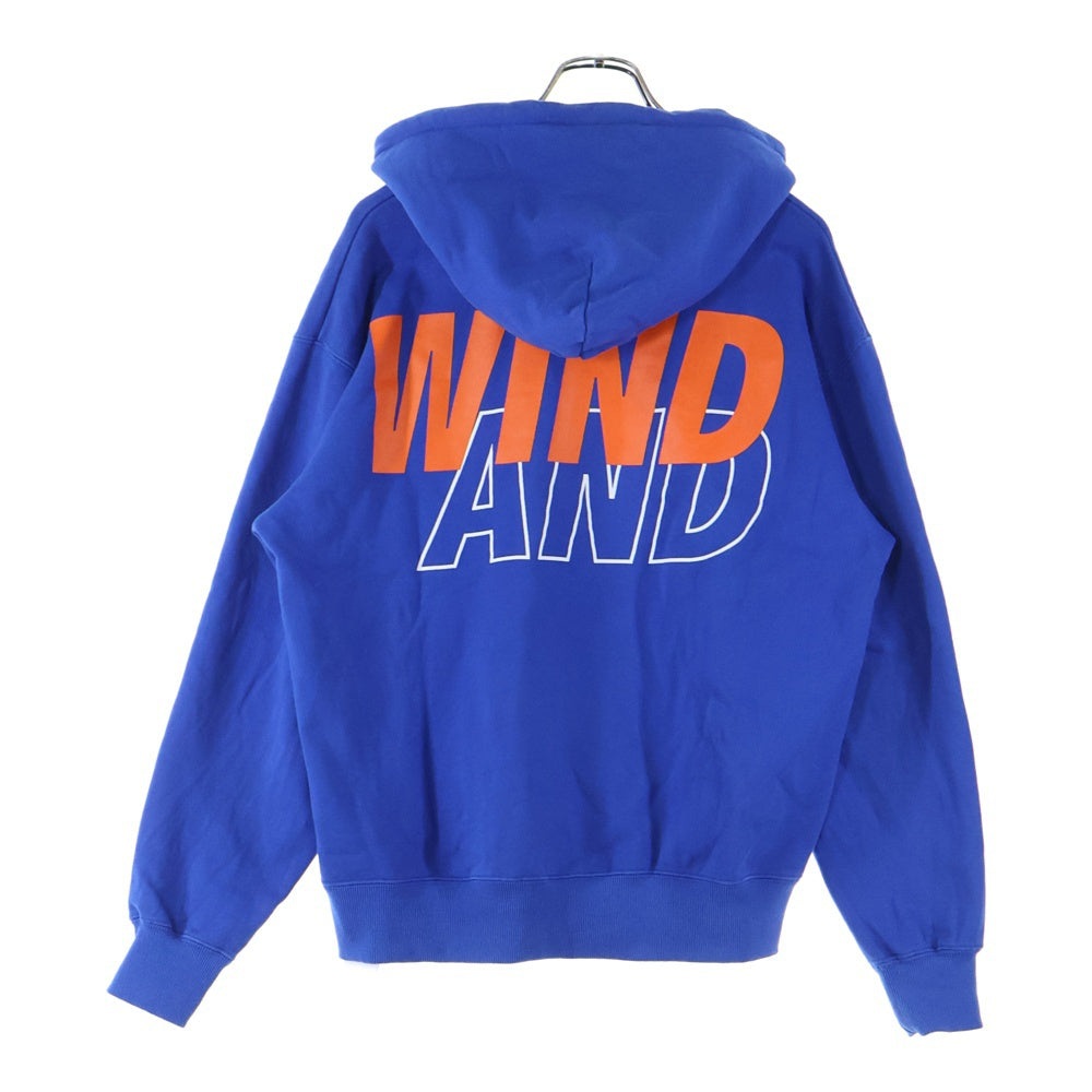 WIND AND SEA(ウィンダンシー) 21AW ロゴプリント フーディ プルオーバーパーカー ブルー WDS-SEA-21A-01
