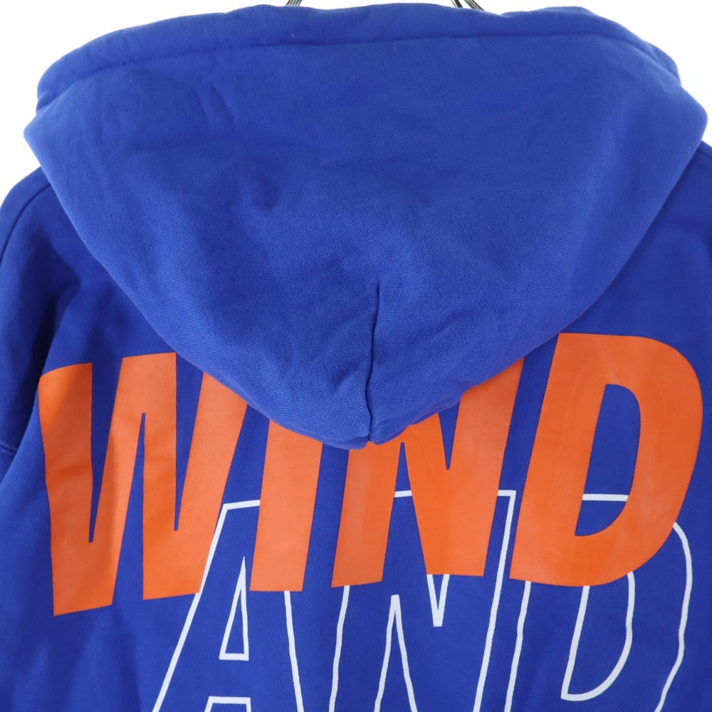 WIND AND SEA(ウィンダンシー) 21AW ロゴプリント フーディ プルオーバーパーカー ブルー WDS-SEA-21A-01