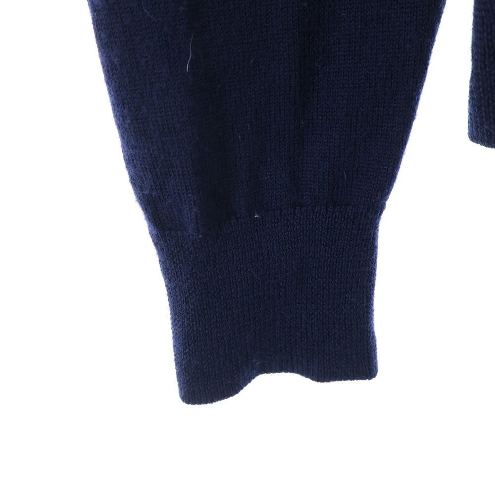FRED PERRY(フレッドペリー) ロゴ刺繍 クラシック Vネック ウール長袖セーター ネイビー K4500