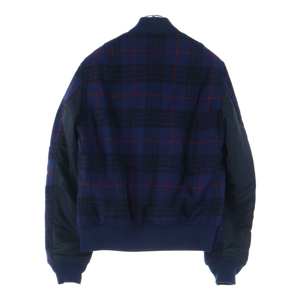 ALPHA INDUSTRIES(アルファ インダストリーズ) B-15C ウールリッチ チェック柄 ジップアップ MA-1ジャケット ネイビー 3A382