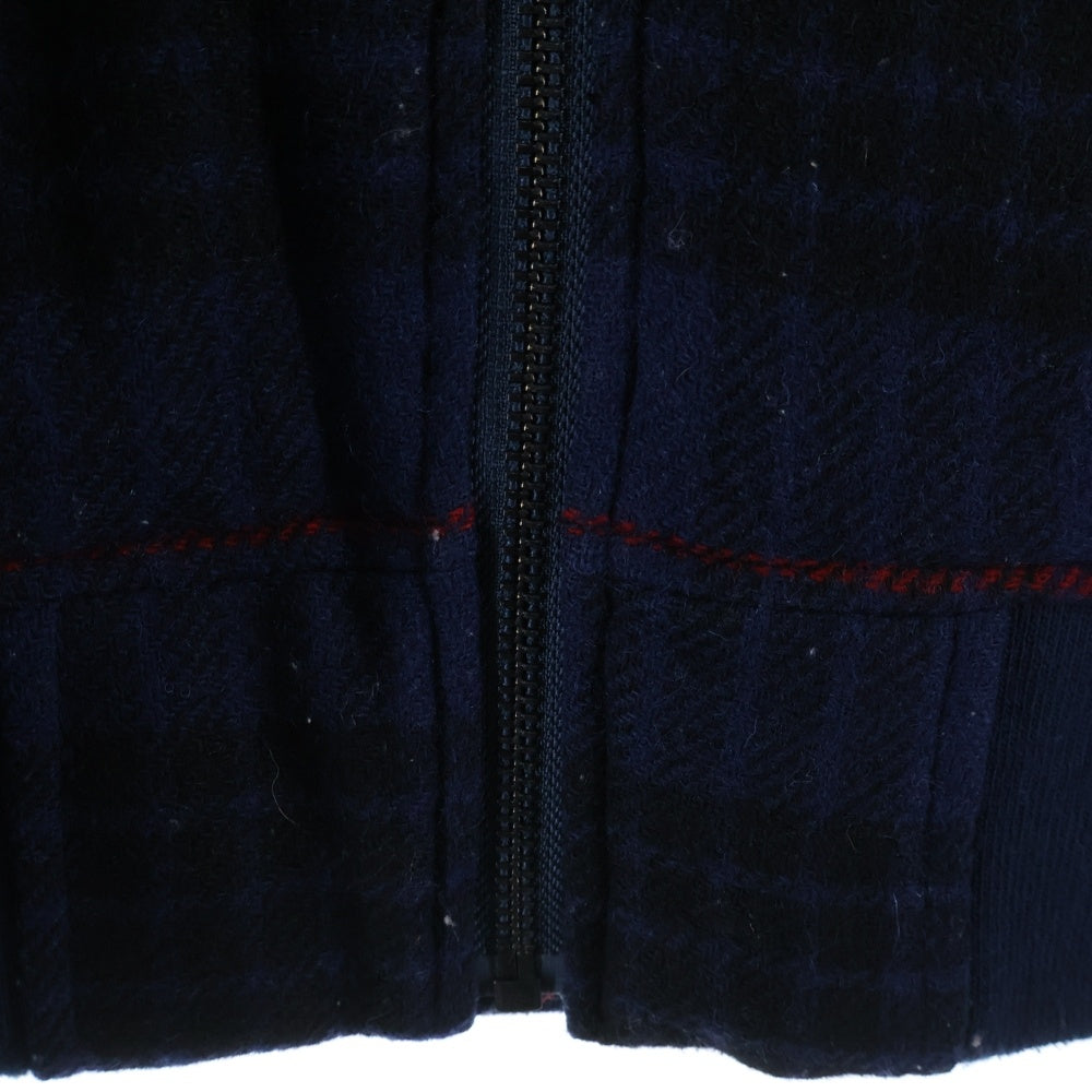 ALPHA INDUSTRIES(アルファ インダストリーズ) B-15C ウールリッチ チェック柄 ジップアップ MA-1ジャケット ネイビー 3A382