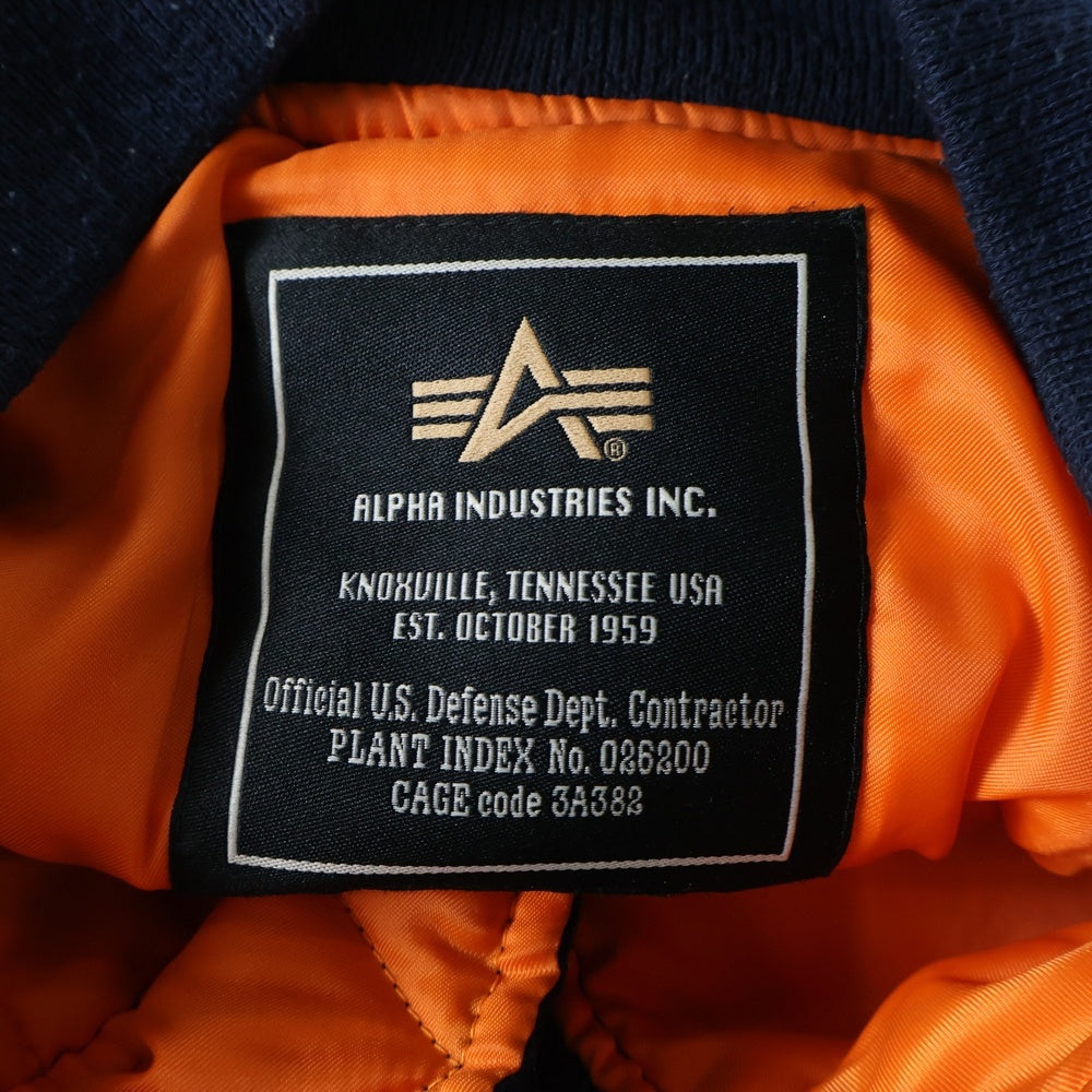 ALPHA INDUSTRIES(アルファ インダストリーズ) B-15C ウールリッチ チェック柄 ジップアップ MA-1ジャケット ネイビー 3A382