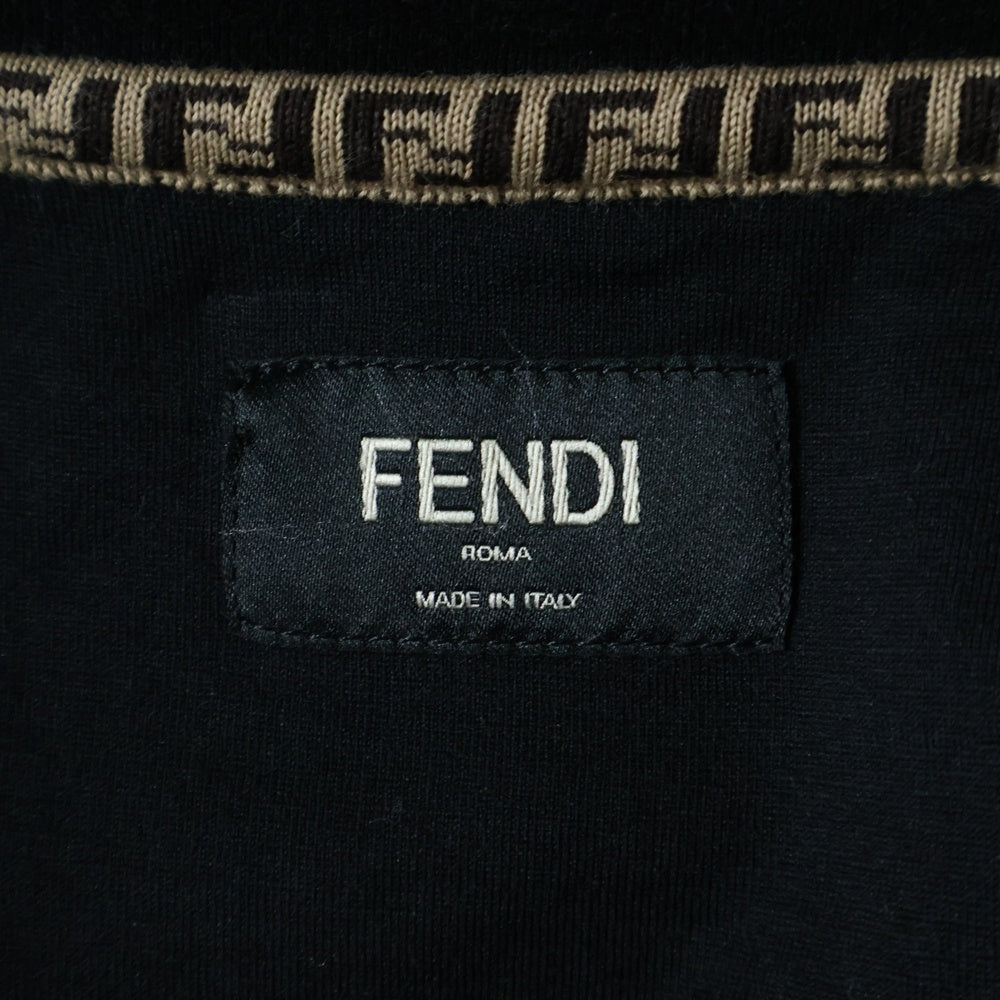 FENDI(フェンディ) フロント刺繍プリント 半袖Tシャツ カットソー FY0894 A906 ブラック