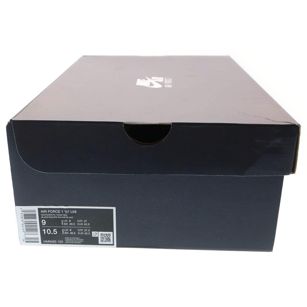NIKE(ナイキ) AIR FORCE 1 '07 LV8 WHITE HM9483-100 エアフォース1 '07 LV8 ローカットスニーカー シューズ ホワイト/レッド US9/27.0cm