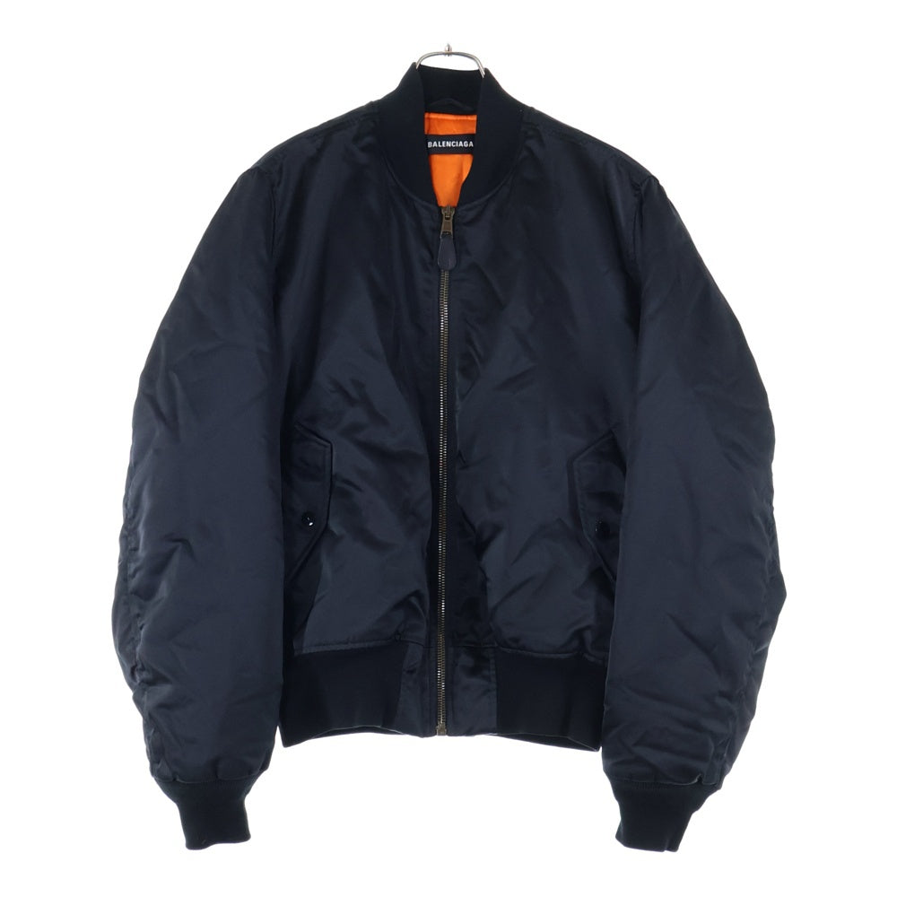 BALENCIAGA(バレンシアガ) 18AW Back Logo Zip Up Bomber Jacket バックロゴジップアップボンバージャケット ロゴ刺繍中綿ブルゾン 533908 TYD31 ブラック