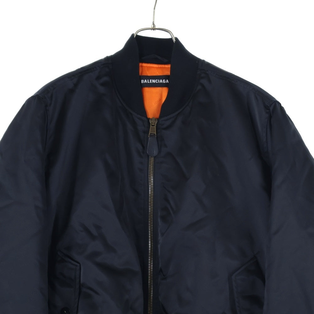 BALENCIAGA(バレンシアガ) 18AW Back Logo Zip Up Bomber Jacket バックロゴジップアップボンバージャケット ロゴ刺繍中綿ブルゾン 533908 TYD31 ブラック