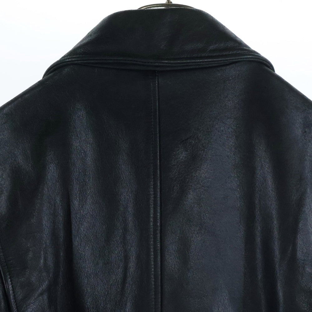 DIESEL(ディーゼル) 63ワッペン アームライン ダブルライダースジャケット ブラック/グリーン