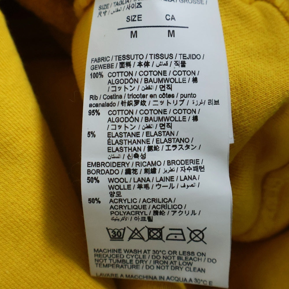 OFF-WHITE(オフホワイト) 19AW INDUSTRIAL SWEATSHIRT ロゴプリント クルーネック 長袖スウェット トレーナー イエロー OMBA037F19E30016