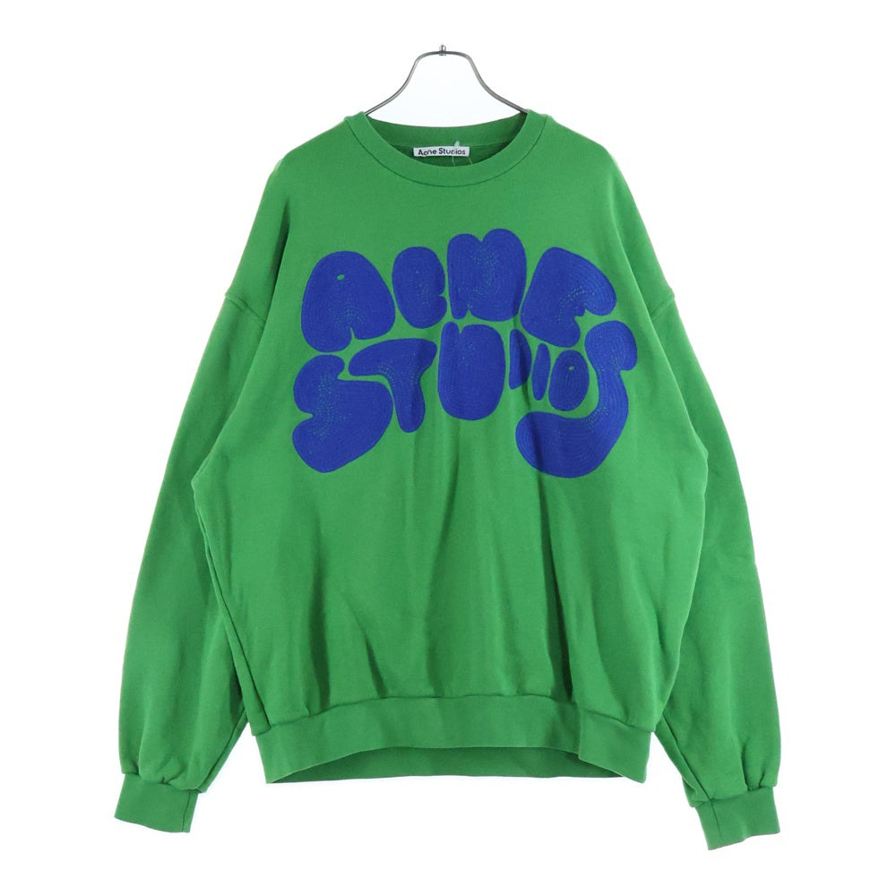 Acne Studios(アクネ ストゥディオズ) Bubble Logo Sweatshirt バブルロゴ クルーネック 長袖スウェット トレーナー グリーン FN-MN-SWEA000311