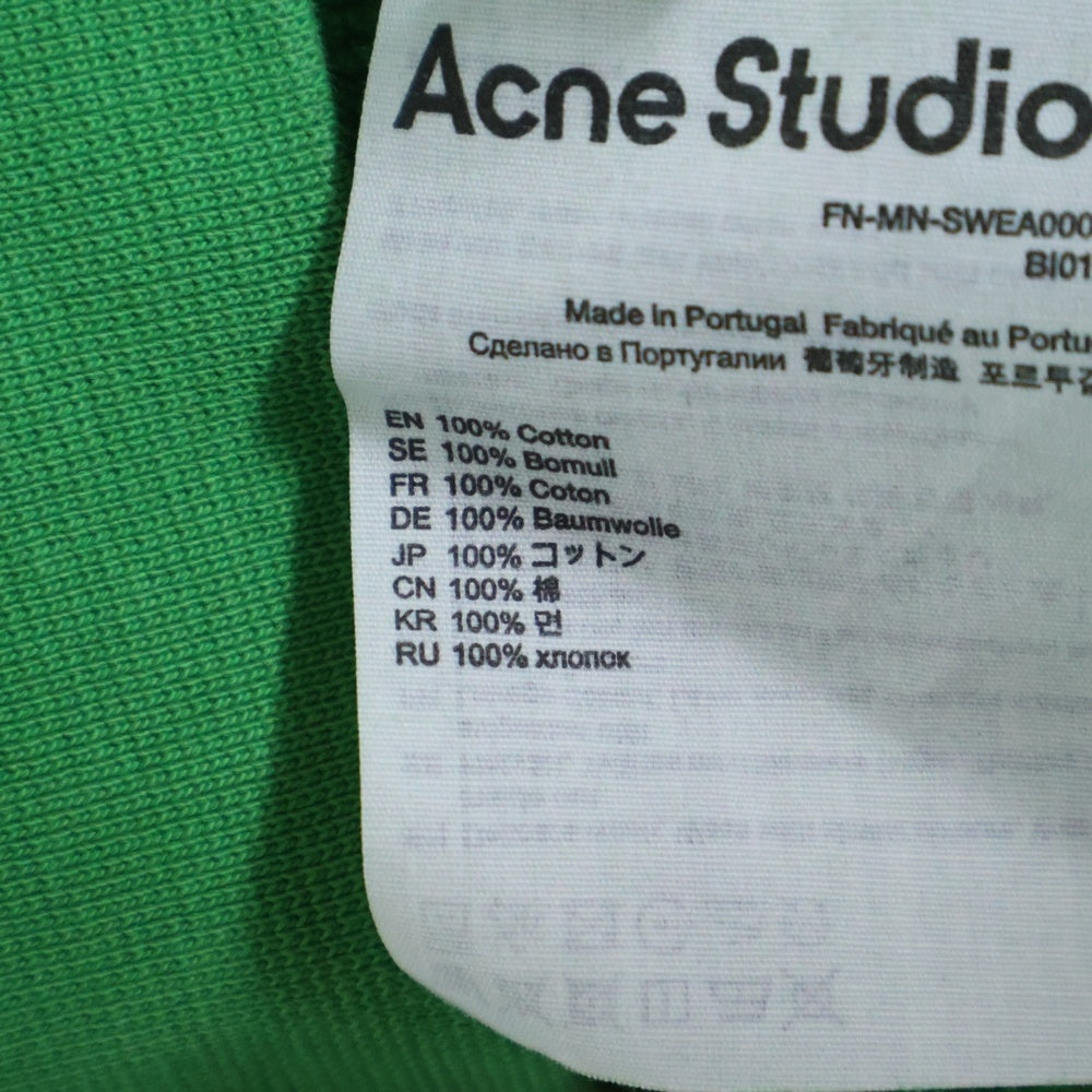 Acne Studios(アクネ ストゥディオズ) Bubble Logo Sweatshirt バブルロゴ クルーネック 長袖スウェット トレーナー グリーン FN-MN-SWEA000311