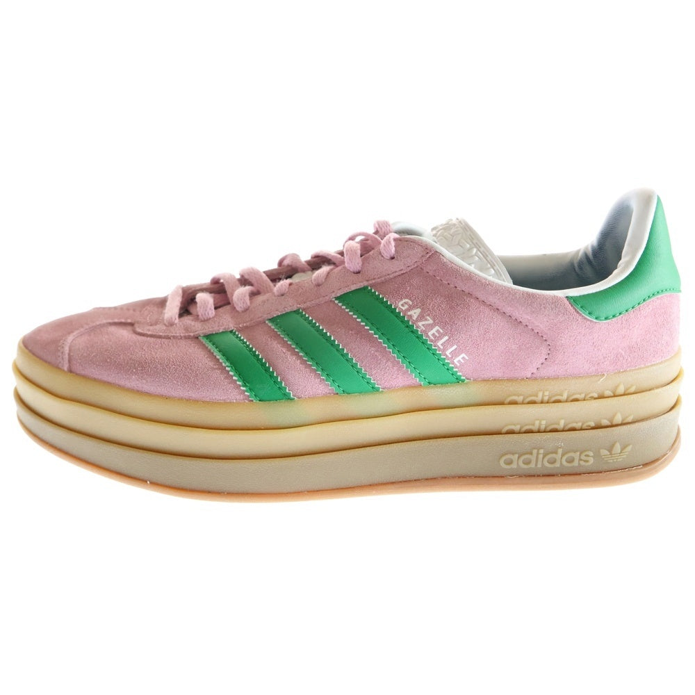 adidas(アディダス) WMNS GAZELLE BOLD ウィメンズ ガゼル 厚底 ローカットスニーカー ピンク/グリーン US10.5/27.5cm IE0420