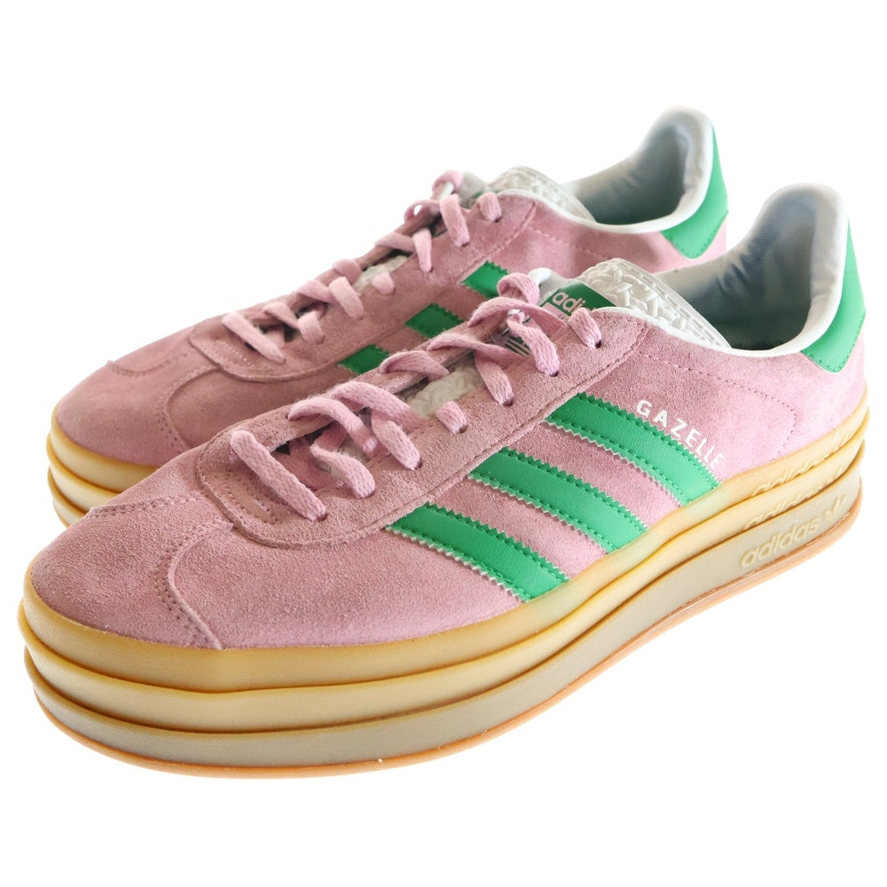 adidas(アディダス) WMNS GAZELLE BOLD ウィメンズ ガゼル 厚底 ローカットスニーカー ピンク/グリーン US10.5/27.5cm IE0420