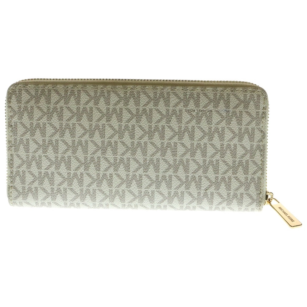 MICHAEL KORS(マイケルコース) ラウンドジップロングウォレット 長財布 35F8GTVE9B ホワイト/ゴールド
