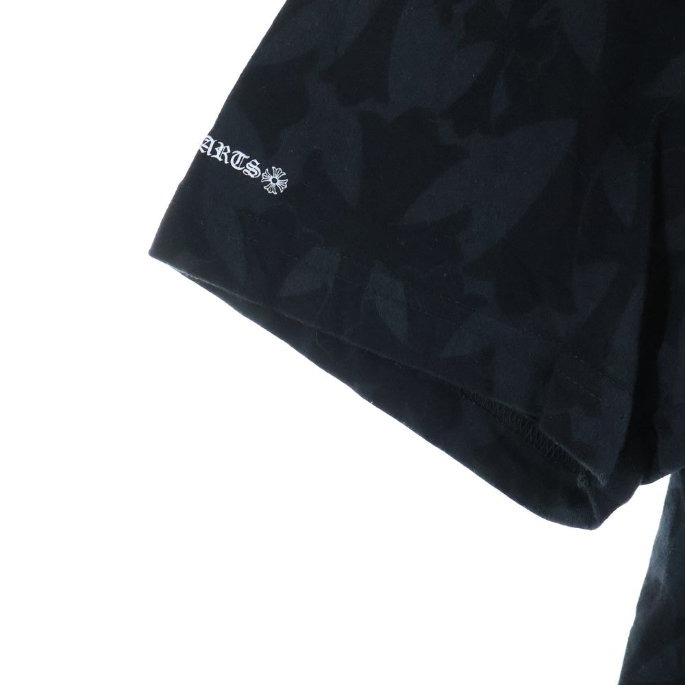 CHROME HEARTS(クロムハーツ) Graveyard Cemetery Cross Tee グレイブヤードセメタリークロス スクロールラベルプリント 半袖Tシャツ カットソー ブラック
