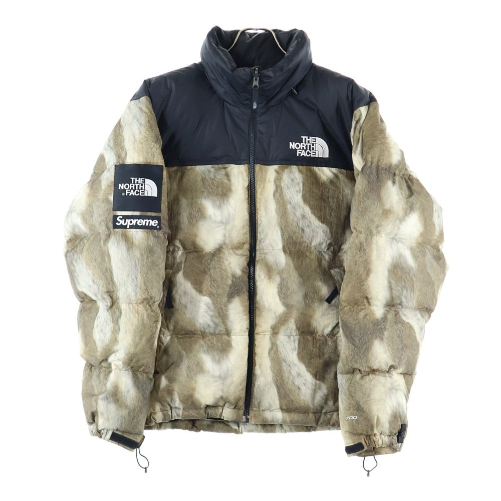 SUPREME(シュプリーム) 13AW × THE NORTH FACE Fur Print Nuptse Jacket ND01340 ノースフェイス ファープリント ダウンジャケット アウター ブラウン