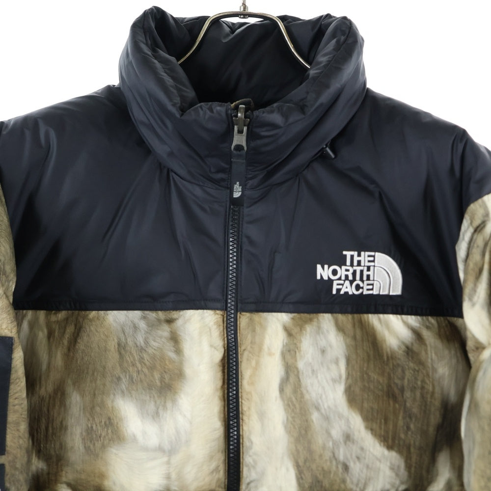 SUPREME(シュプリーム) 13AW × THE NORTH FACE Fur Print Nuptse Jacket ND01340 ノースフェイス ファープリント ダウンジャケット アウター ブラウン