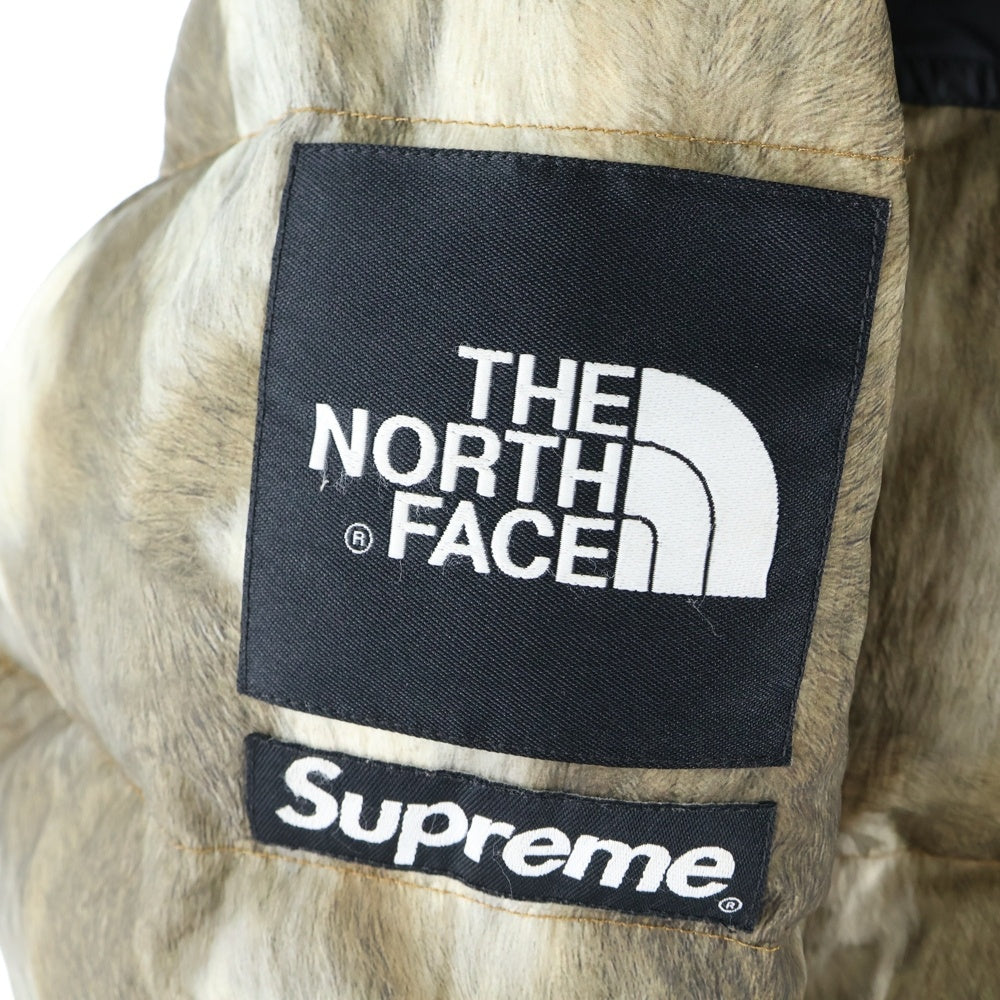SUPREME(シュプリーム) 13AW × THE NORTH FACE Fur Print Nuptse Jacket ND01340 ノースフェイス ファープリント ダウンジャケット アウター ブラウン