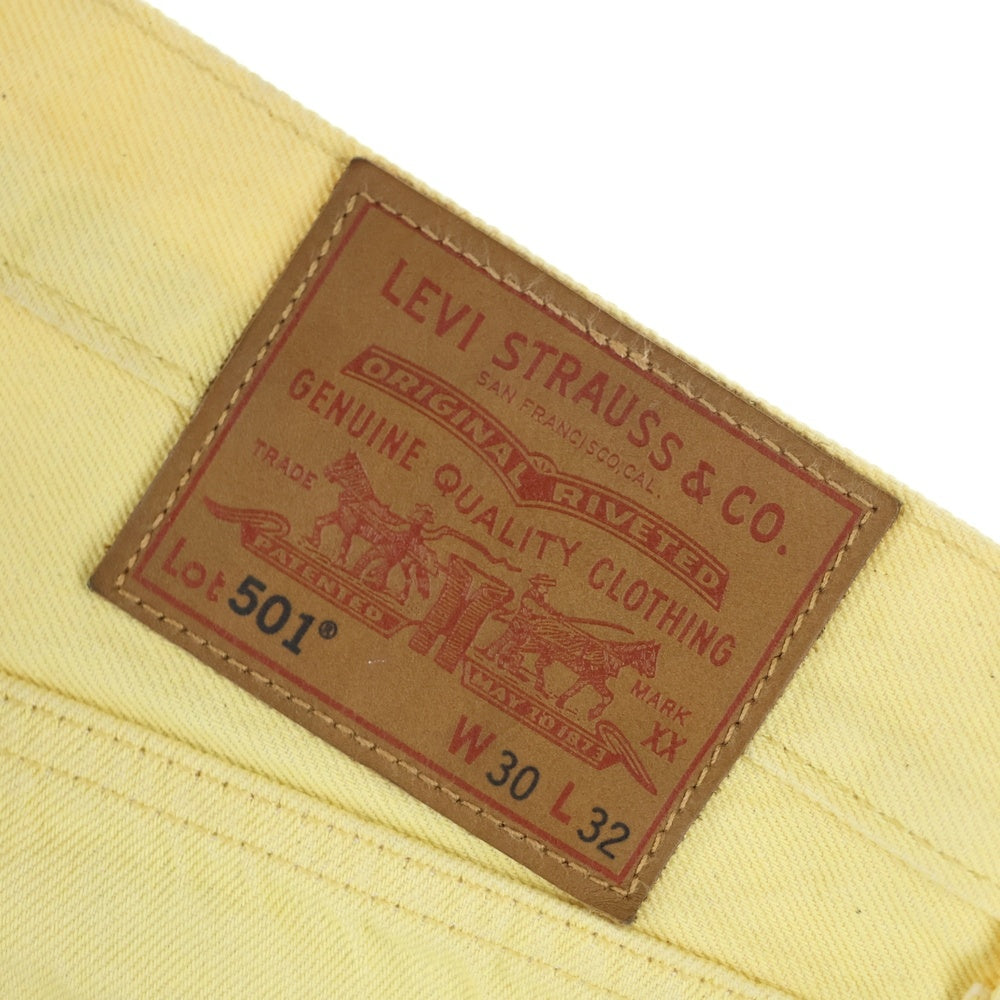 Levi's(リーバイス) 501 ボタンフライ ストレートデニムパンツ イエロー PC9-00501-3296