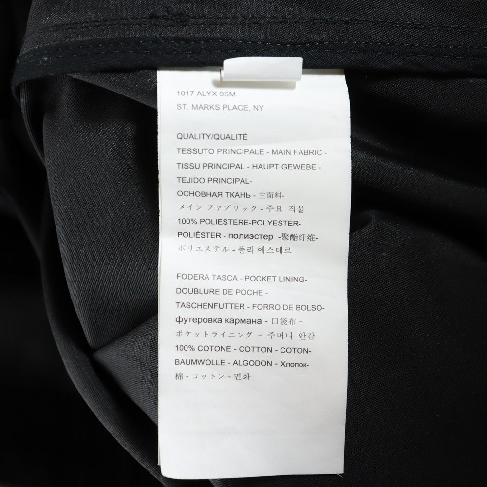 1017 ALYX 9SM(アリクス) NYLON WINDBREAKER ZIP UP HOODIE バックル付き フーディ ジップアップ ナイロン ウィンドブレーカー ブラック AAUOU0195FA03