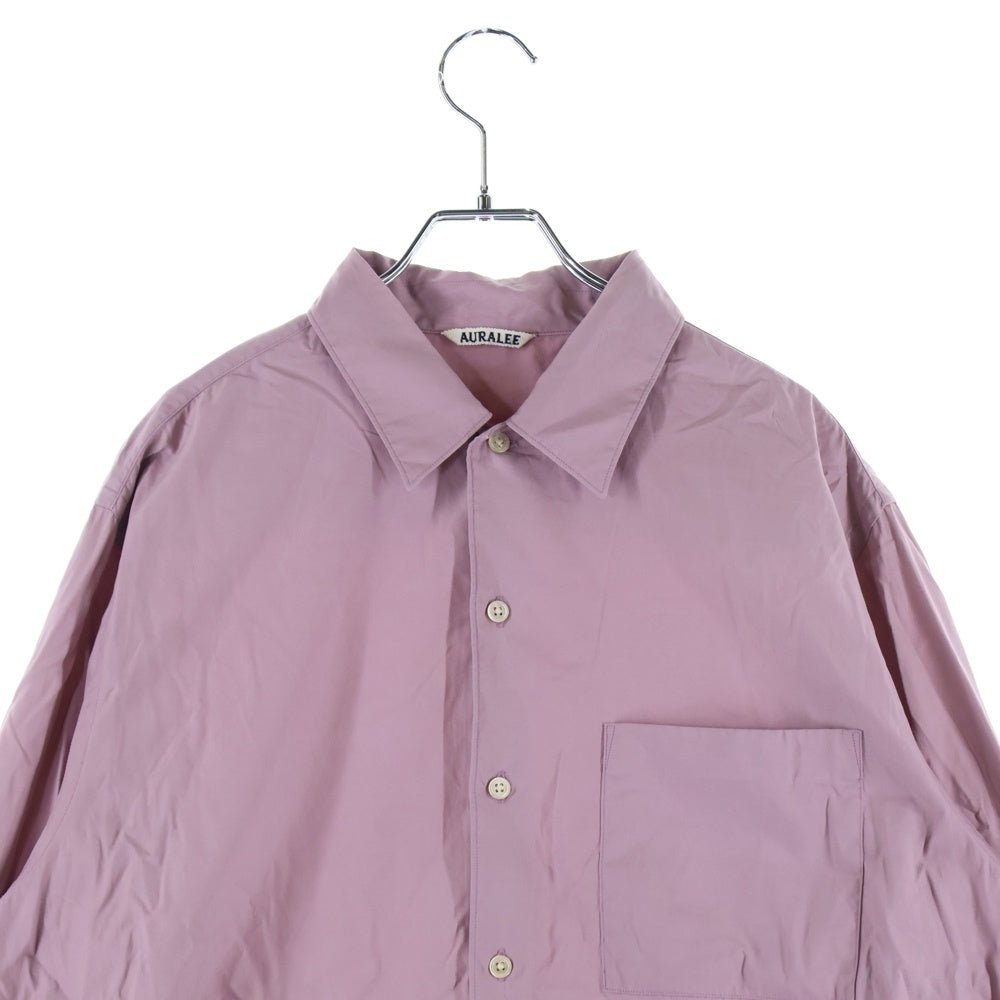 AURALEE(オーラリー) WASHED FINX TWILL BOX SHIRTS ウォッシュ加工 ファインツイル 長袖シャツ ロングスリーブ ピンク A00S01TN