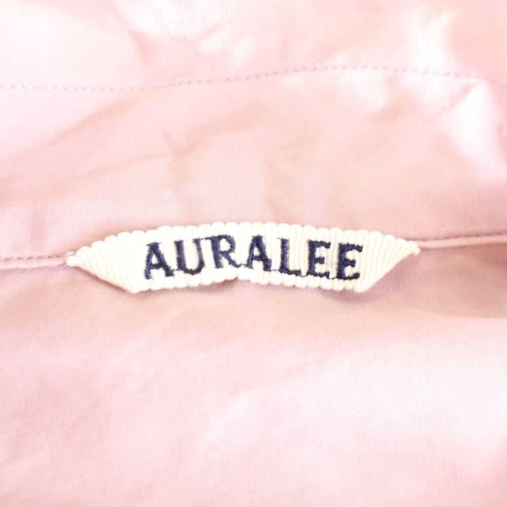 AURALEE(オーラリー) WASHED FINX TWILL BOX SHIRTS ウォッシュ加工 ファインツイル 長袖シャツ ロングスリーブ ピンク A00S01TN