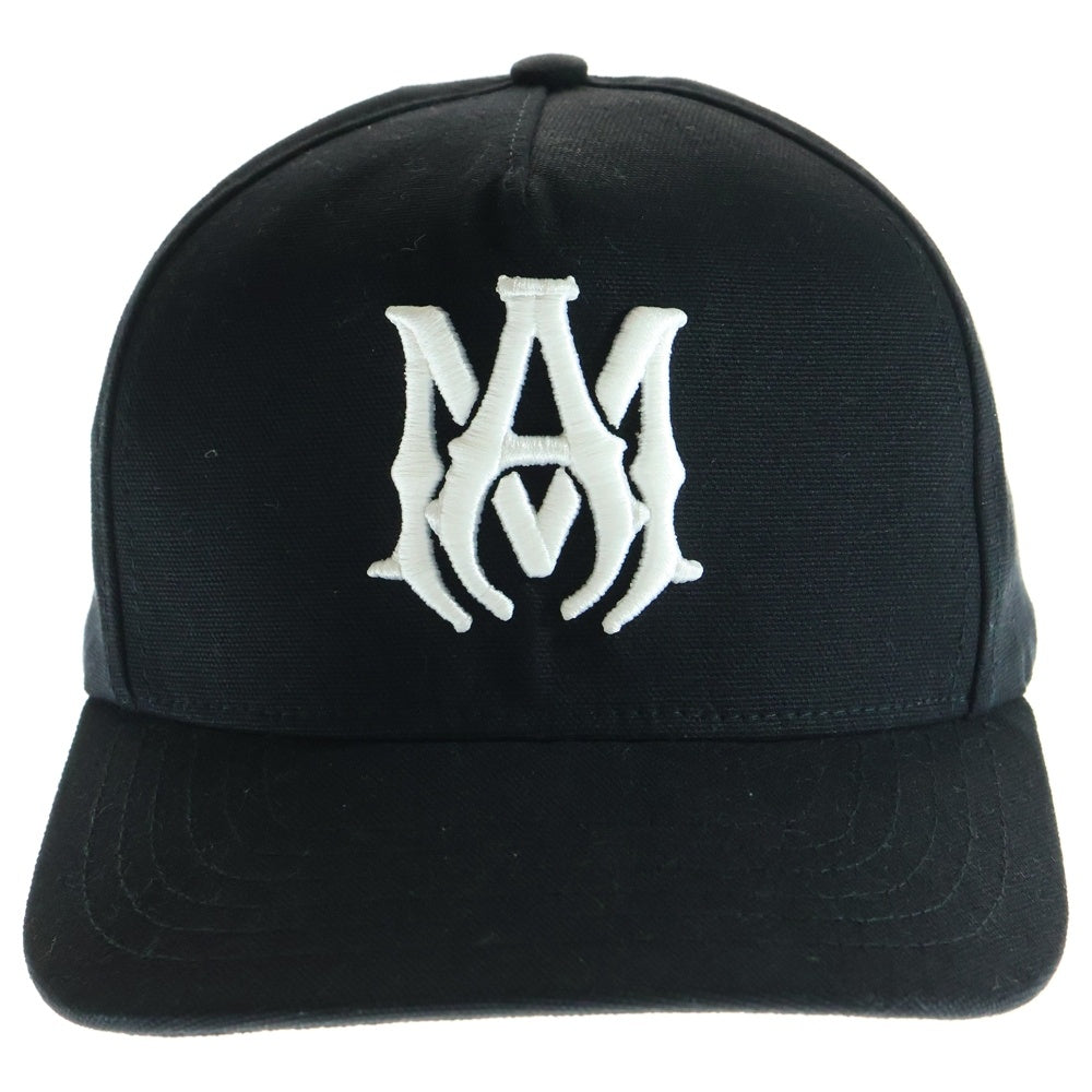 AMIRI(アミリ) FULL CANVAS MA HAT ロゴ刺繍 ベースボールキャップ 帽子 ブラック SRAMHACP1016