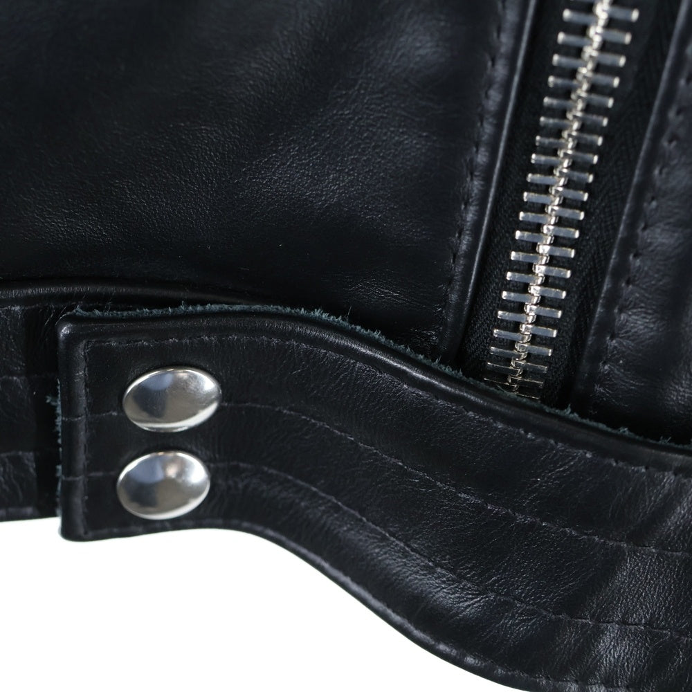 MONCLER(モンクレール) 21AW × FRAGMENT × Lewis Leathers G209U1A00022 フラグメント ルイスレザー サイクロン ホースハイド ダブルライダースジャケット ブラック