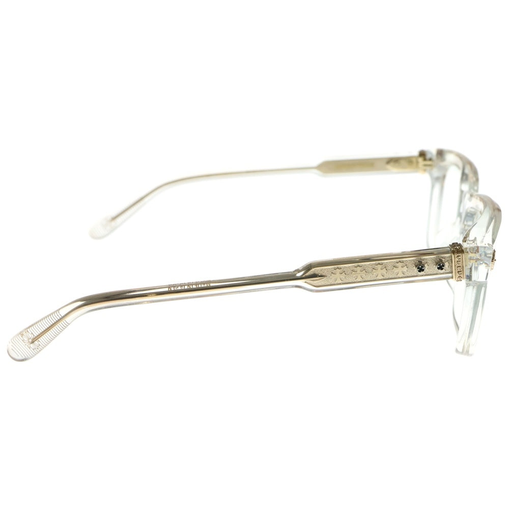 CHROME HEARTS(クロムハーツ) AMBIDIXTROUS CHプラステンプル スクエアクリアフレーム アイウェア 眼鏡 クリア/ゴールド